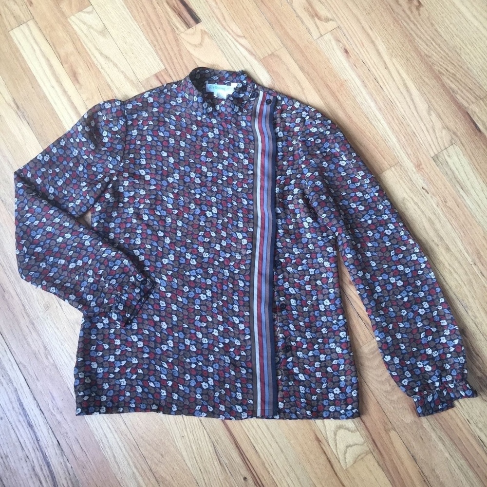 VINTAGE 80's Bethany Career Sheer Blouse